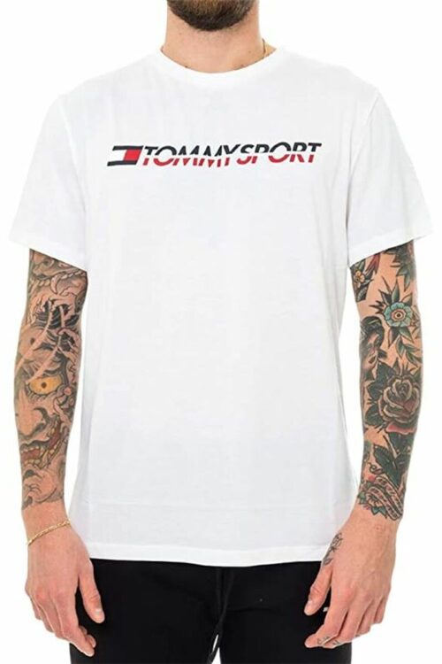 Camisola de Manga Curta Homem Tommy Hilfiger Logo Chest Branco