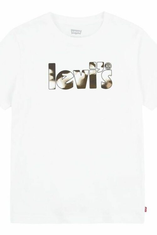 T-shirt Levi’s Camo Poster Logo Bright 60732 Branco